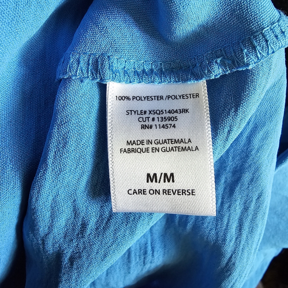 Blue Ruffle Sleeve Knot Top - Picture 3 of 3